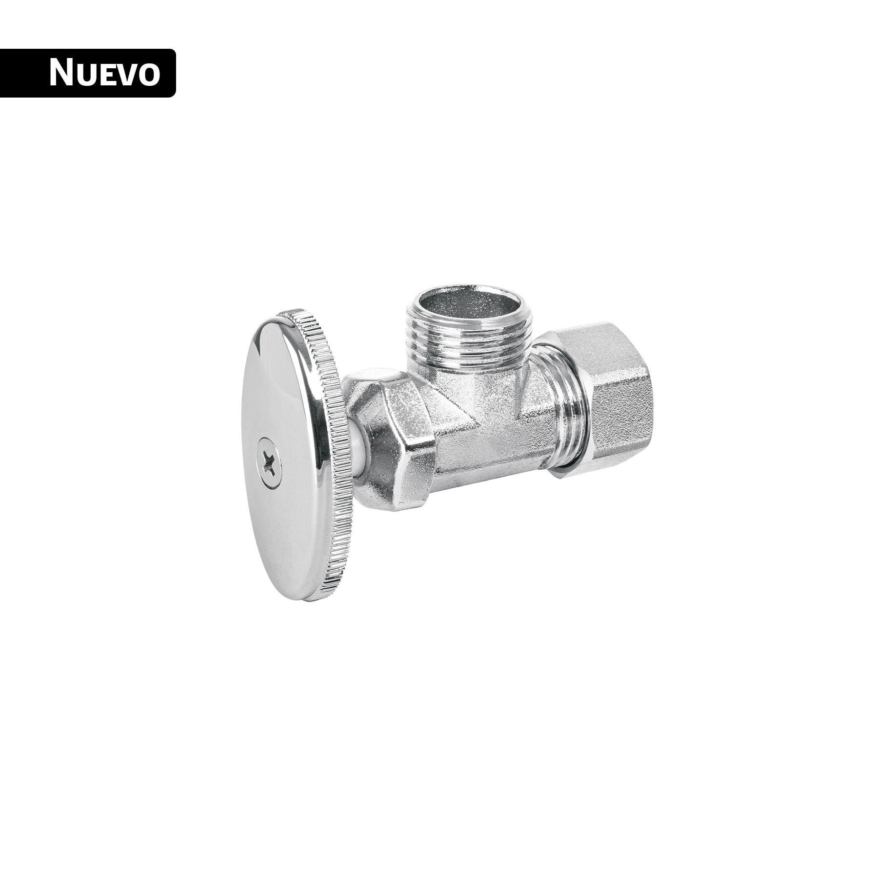 Llave angular 1/2", multivuelta, barrilito, BASIC