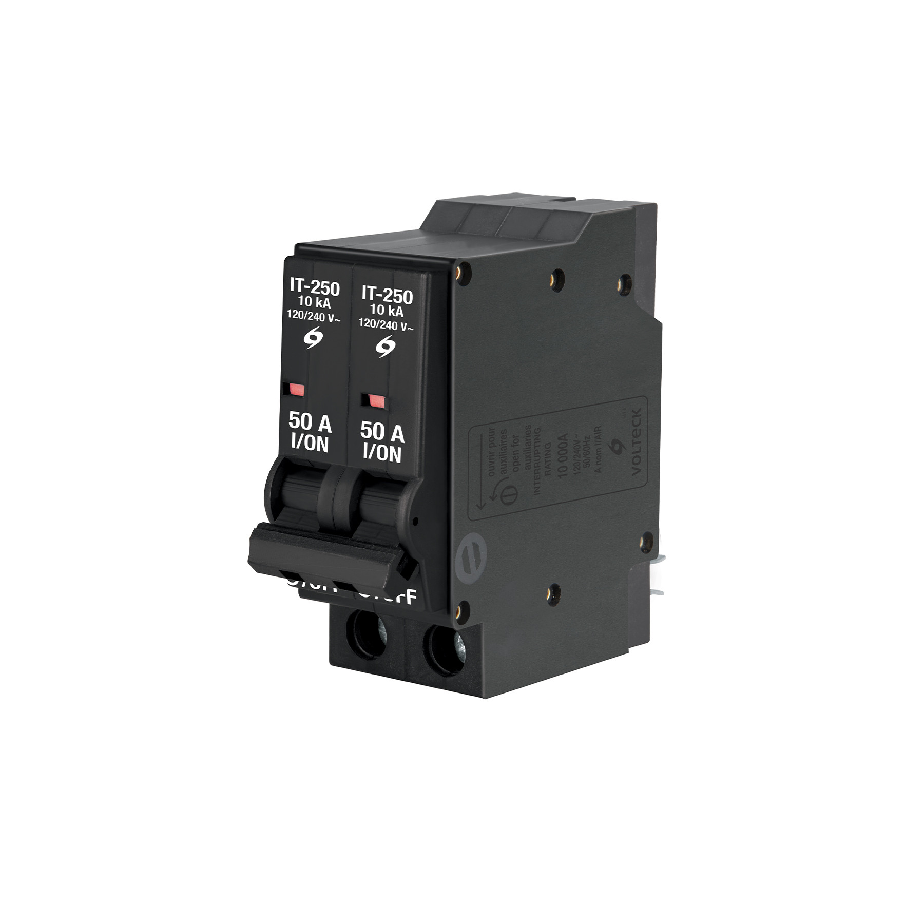 Interruptor de 2 polos 50A, enchufable, a granel, VOLTECK