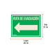 Letrero de señalización "RUTA EVACUACIÓN IZQUIERDA",21x28 cm