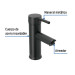 Monomando corto negro para lavabo, FOSET TÚBIG