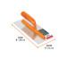 Llana 11" dentado triangular, 6 remaches, mango plástico