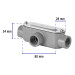 Condulet 1/2" conexión tipo T, VOLTECK