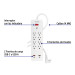 Multicontacto 8 entradas, 2 USB A + 2 USB C, blanco, VOLTECK