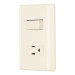 Placa armada interruptor y contacto, marfil, VOLTECK