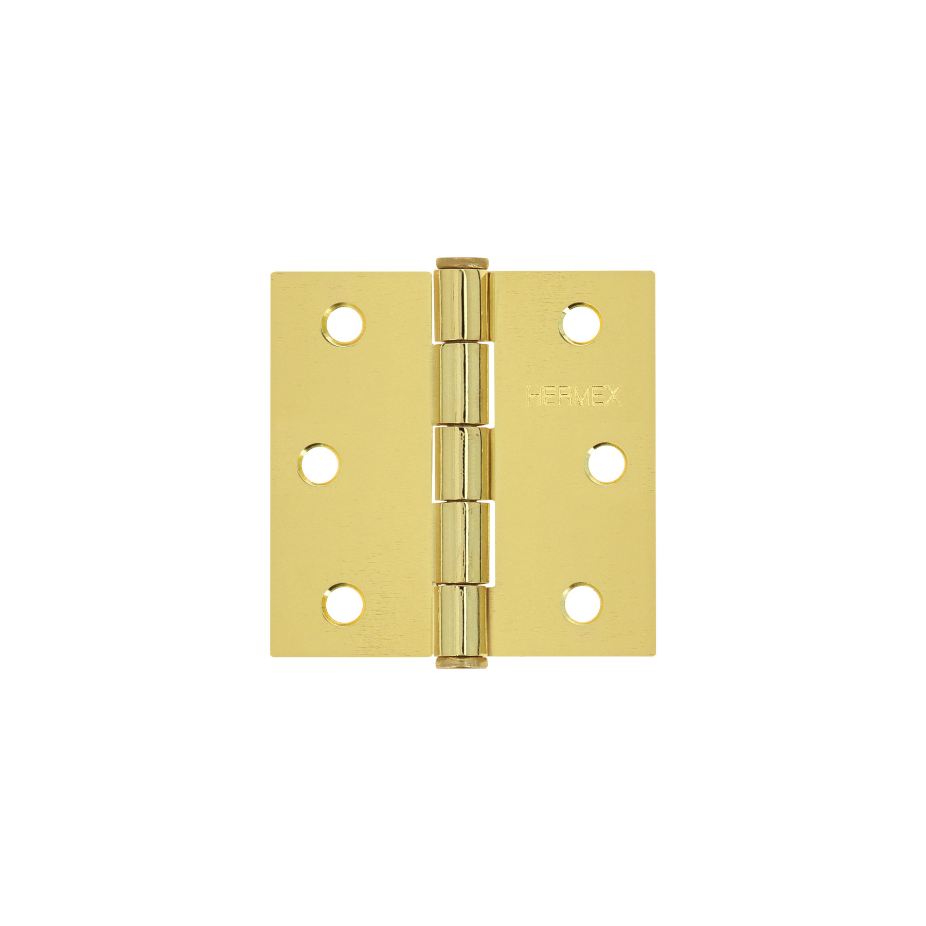 Bisagra cuadrada 2-1/2", latonado, cabeza plana, HERMEX