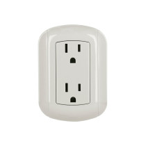 Contacto de sobreponer dúplex 2 polos+ tierra, ABS, VOLTECK