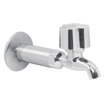 Llave 1/2" para fregadero con niple y chapetón, cromo, BASIC