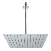 Regadera plato cuadrado 12" con brazo, cromo, FOSET RIVIERA