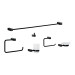 Juego de 6 accesorios para baño, negro, FOSET KUBO