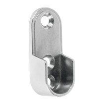 Brida niquelada para tubo ovalado de clóset, HERMEX