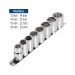 Juego de 8 dados cuadro 1/2" mm, PRETUL