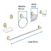 Juego de 6 accesorios para baño, cromo-oro, FOSET AQUA