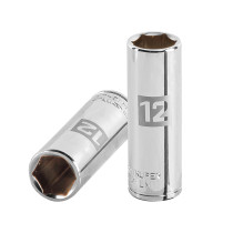 Dado largo de 12 mm, 6 puntas, cuadro 1/4", TRUPER