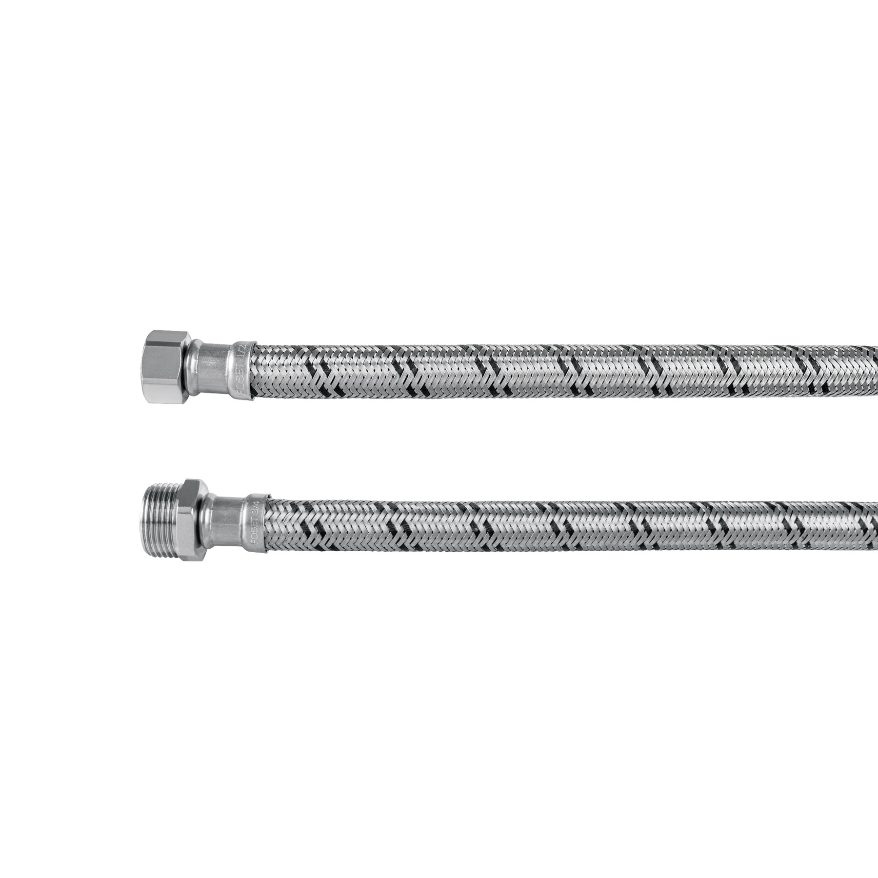 Manguera para boiler, acero inox. 1/2"H x 3/4"M, 80 cm