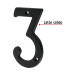 Número 3 de latón sólido 4", negro, HERMEX
