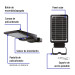 Luminario suburbano solar LED 8 W 6500 K con sensor de luz
