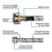 Manguera para boiler, acero inox. 1/2"H x 3/4"M, 60 cm