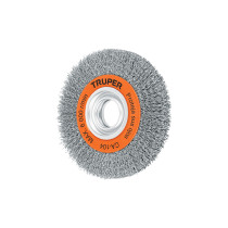 Carda alambre ondulado 6" x 3/4" para esmeril, TRUPER
