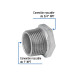 Reducción bushing acero galvanizado 1"x 3/4", FOSET