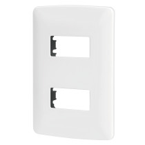 Placa de 2 módulos, blanca, Línea Italiana, VOLTECK
