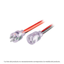 Extensión reforzada aterrizada 100% cobre, 20 m, calibre 10