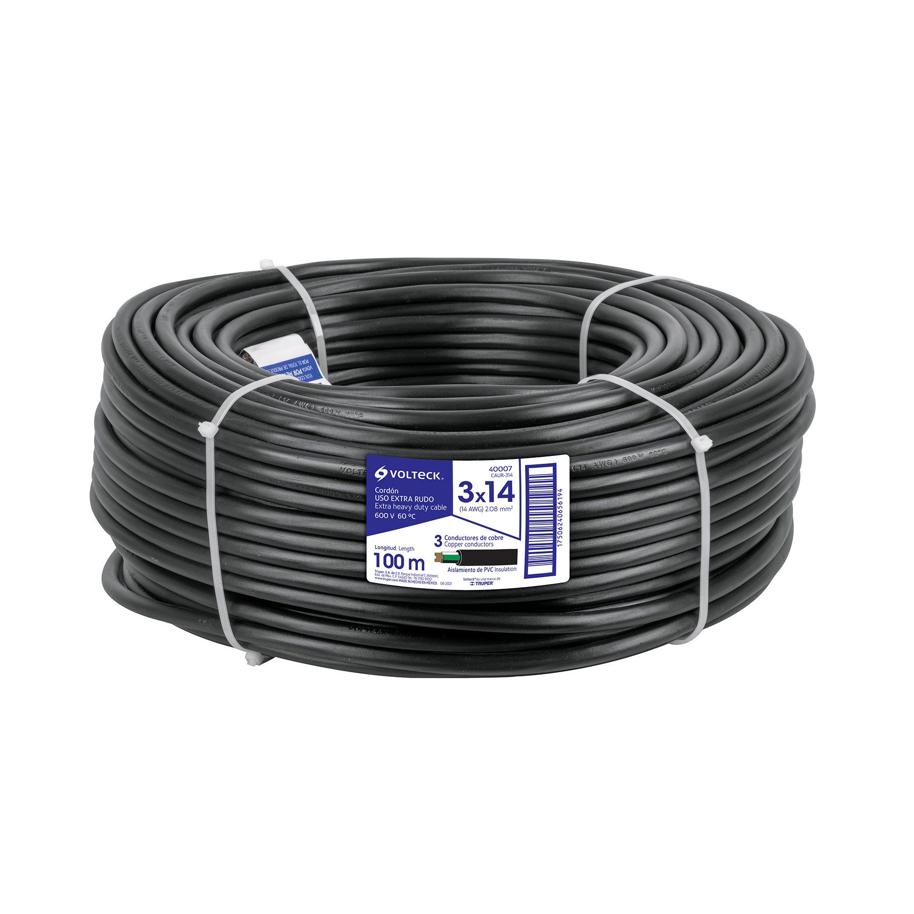 Cordones uso extra rudo, 3 conductores, 100 m