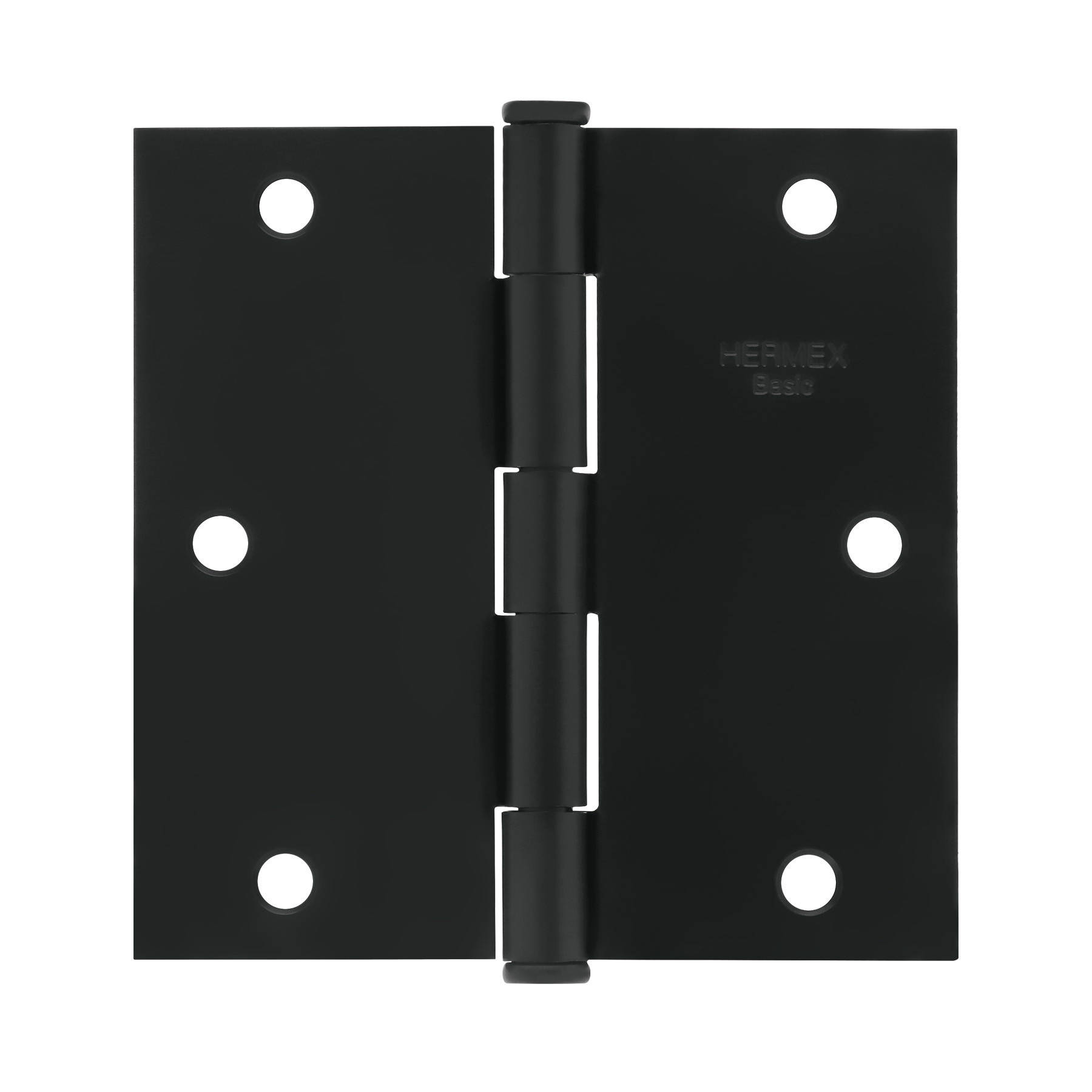 Bisagra cuadrada 3-1/2", negro mate, cabeza plana, BASIC