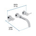 Mezcladora cromo de pared para lavabo, FOSET ELEMENT