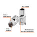 Dado de 6 mm, 6 puntas, cuadro 1/4", TRUPER