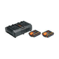 Combo cargador dual con 2 baterías de 2Ah, 20V, TRUPER PRO