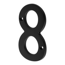 Número 8 de latón sólido 4", negro, HERMEX