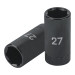 Dado largo impacto de 27 mm, 6 puntas, cuadro 1/2", TRUPER