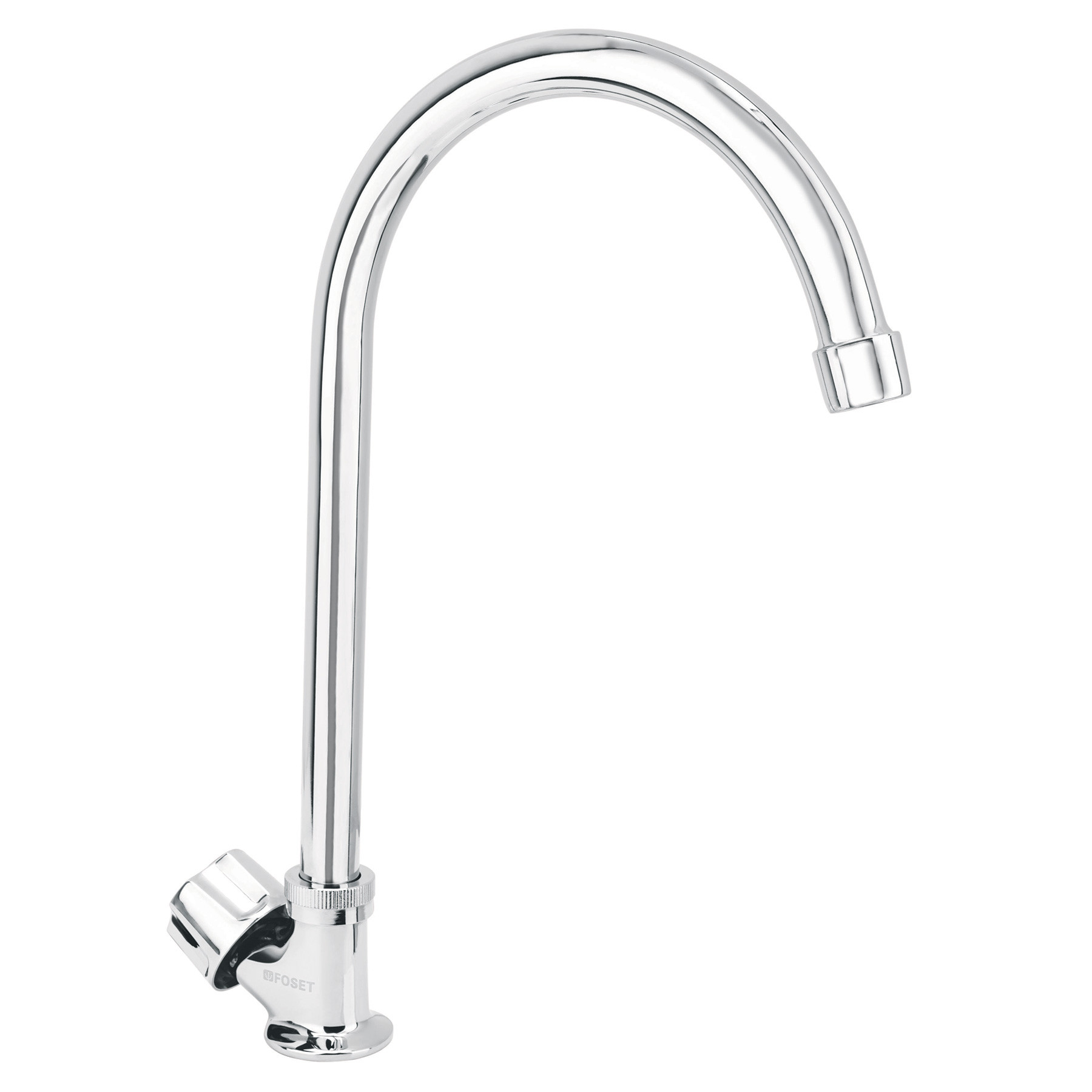 Llave individual fregadero, cuello curvo, hexagonal, BASIC