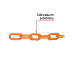 Metro de cadena de 8 mm de plástico naranja, carrete de 25 m