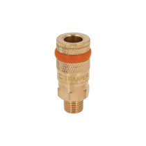 Cople rápido de latón, macho, cuerda 1/4" NPT, TRUPER
