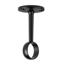 Soporte negro para tubo redondo de closet, HERMEX