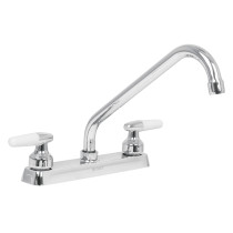 Mezcladora 8" fregadero cromo, cuello largo, cono, BASIC