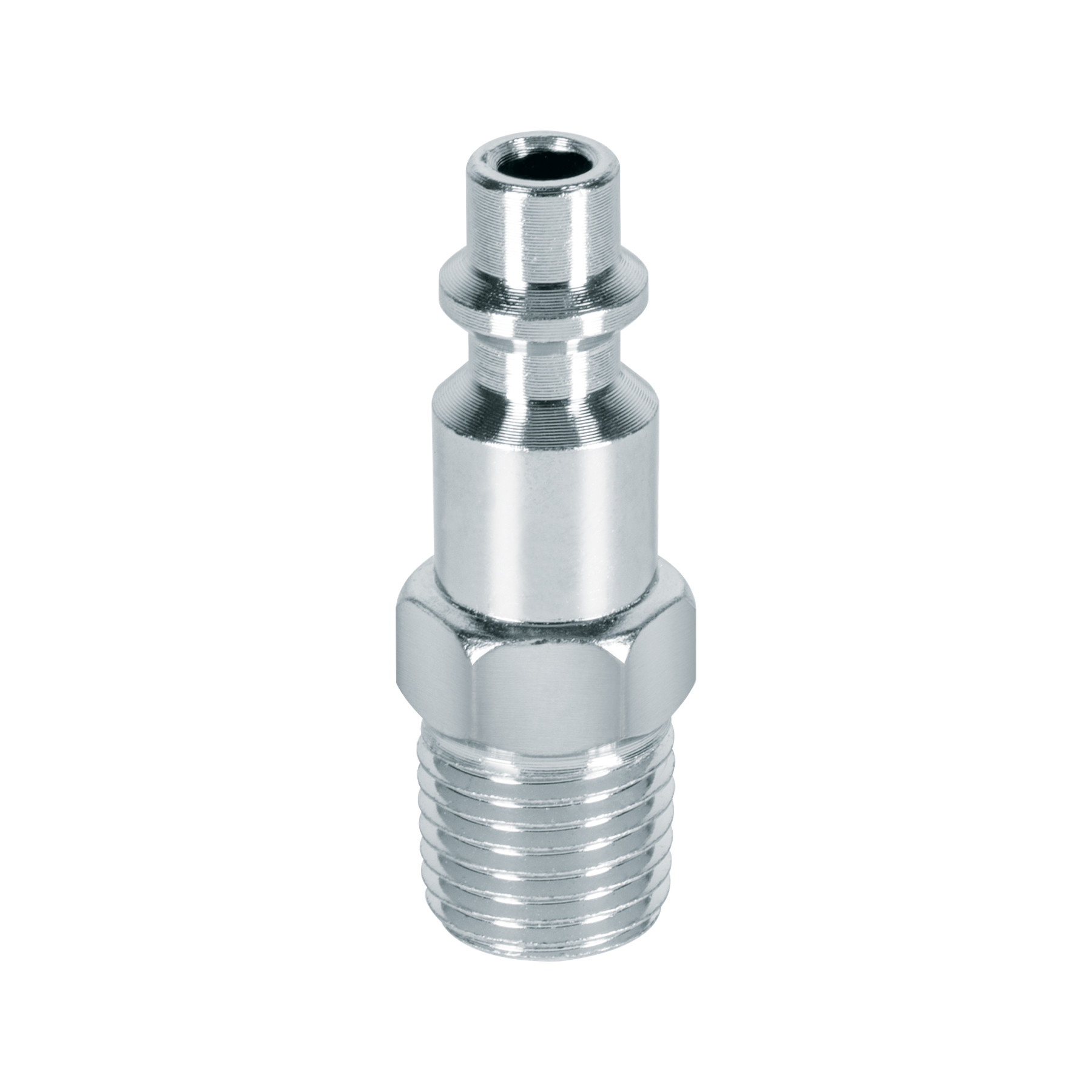 Conector rápido de acero, macho, cuerda 1/4" NPT, PRETUL