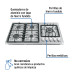 Parrilla gas empotrable 90cm, 5 quem, lateral, inox, RIVIERA