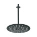 Regadera plato redondo 12" con brazo, negro, FOSET RIVIERA