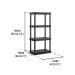 Estante plástico 4 repisas capacidad 45kg, 61x38x125, PRETUL