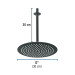 Regadera plato redondo 12" con brazo, negro, FOSET RIVIERA