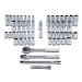 Juego de 56 herramientas cuadro 1/2" std y mm para mecánico