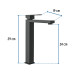 Monomando alto para lavabo, negro, FOSET KUBO