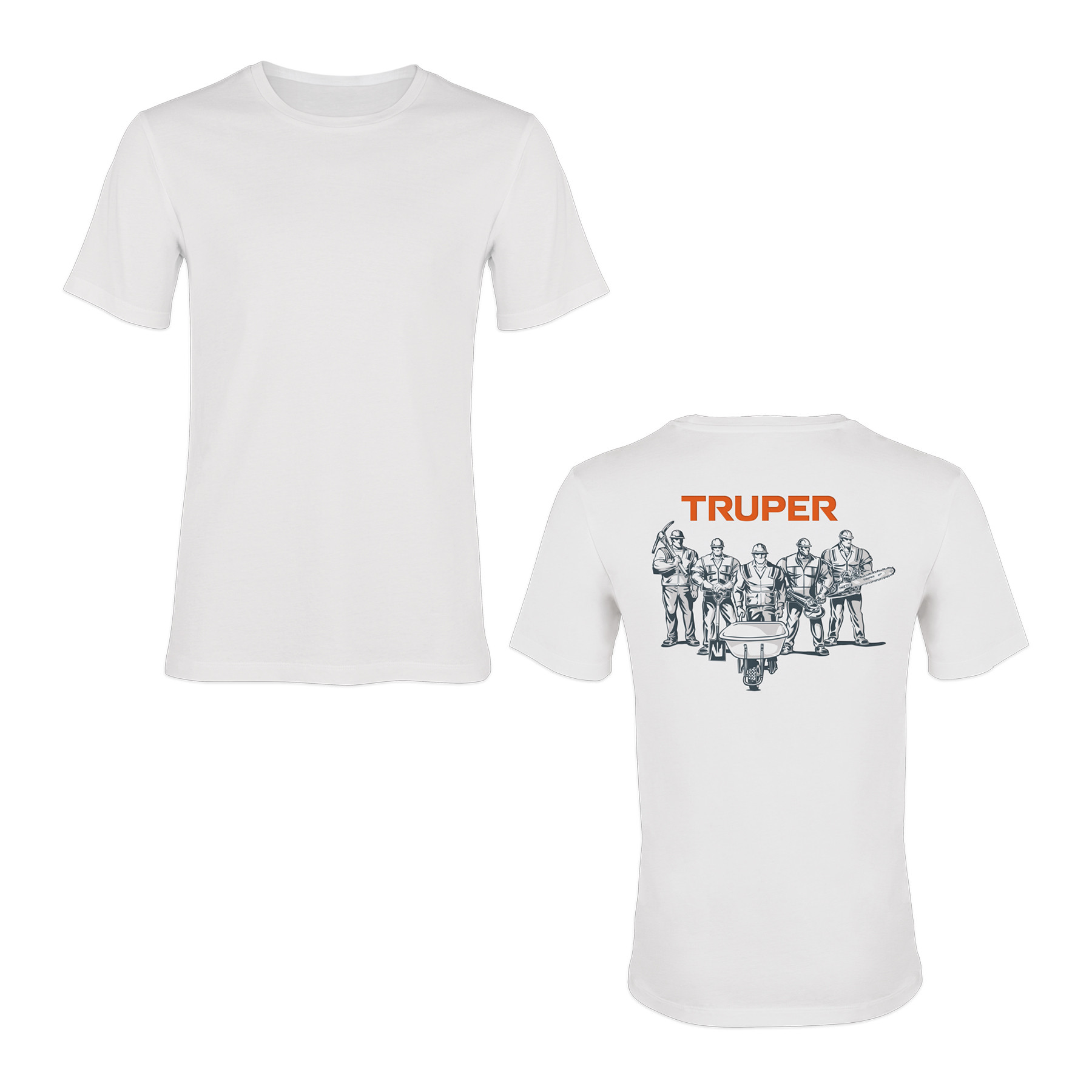Playera cuello redondo para hombre, blanca, CH, TRUPER