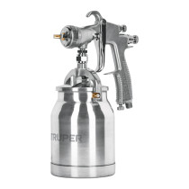 Pistola p/pintar succión HVLP vaso aluminio, 1.4 mm, TRUPER