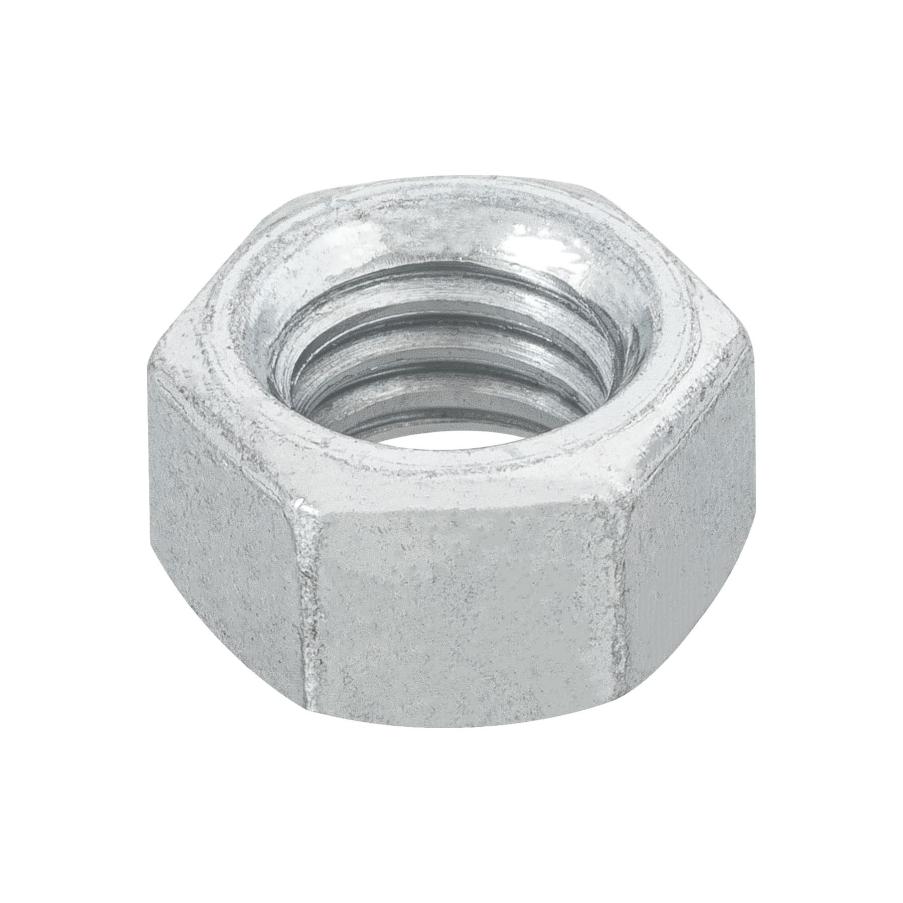 Bolsa con 100 tuercas 3/8" hexagonales de acero galvanizado