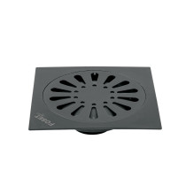 Resumidero cuadrado 6" x 6", acero inoxidable, negro, gota