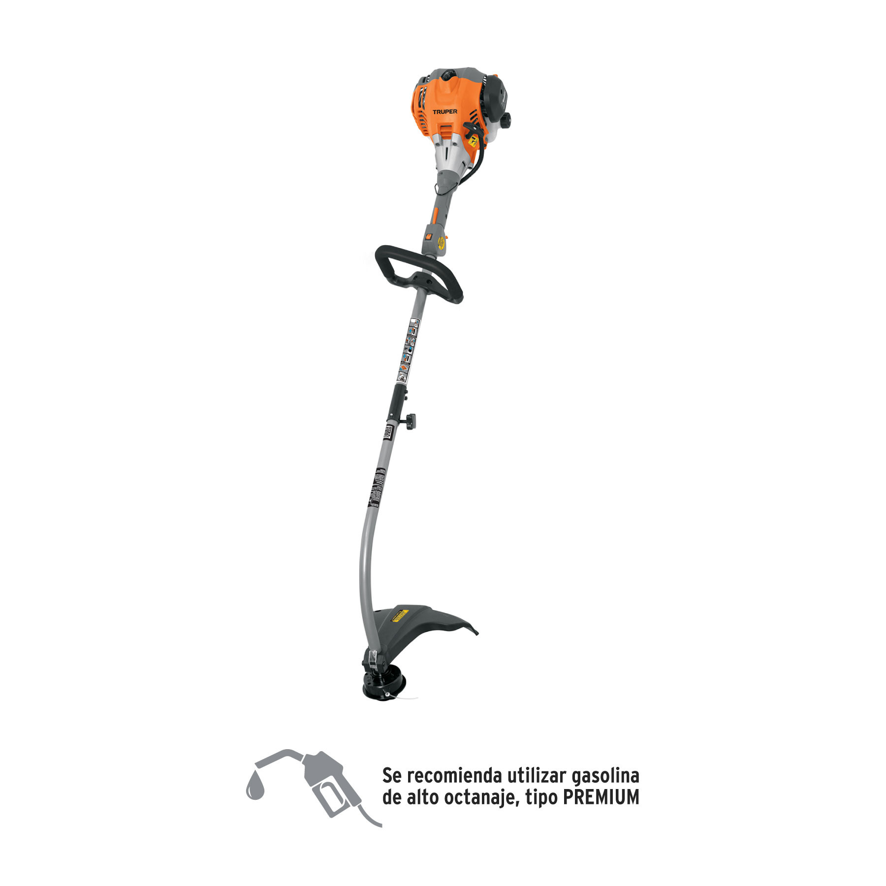 Desbrozadora a gasolina 26cc mango tipo "D", 17"corte, curva