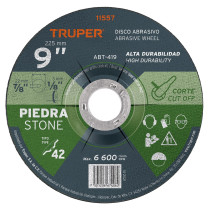 Disco Tipo 42 de 9" x 3.2 mm para corte de piedra, TRUPER
